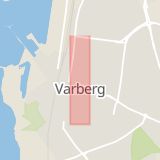 Karta som med röd fyrkant ramar in Varberg, Lyktan, Kungsgatan, Hallands län