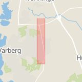 Karta som med röd fyrkant ramar in Österleden, Varberg, Hallands län