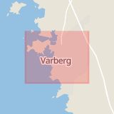 Karta som med röd fyrkant ramar in Varberg, Kungsbacka, Götaland, Hallands län