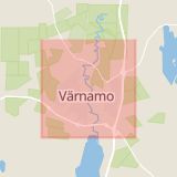 Karta som med röd fyrkant ramar in Värnamo, Murgatan, Nässjö, Jönköpings län