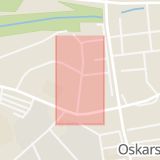 Karta som med röd fyrkant ramar in Ringvägen, Oskarshamn, Kalmar län