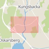 Karta som med röd fyrkant ramar in Kungsbacka, Inlagsleden, Hallands län