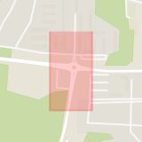 Karta som med röd fyrkant ramar in Halmstad, Linehed, Tingberget, Kungsbacka, Hallands län