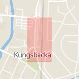 Karta som med röd fyrkant ramar in Kungsbacka Station, Kungsbacka, Hallands län