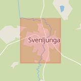 Karta som med röd fyrkant ramar in Svenljunga, Västra Götalands län