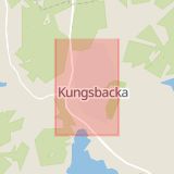 Karta som med röd fyrkant ramar in Kungsbacka, Hålabäck, Halmstad, Andersbergsringen, Hallands län