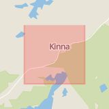 Karta som med röd fyrkant ramar in Kinna, Svenljunga, Västra Götalands län