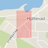 Karta som med röd fyrkant ramar in Huskvarna, Hjältevad, Jönköpings län