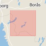 Karta som med röd fyrkant ramar in Marks Kommun, Mark, Västra Götalands län