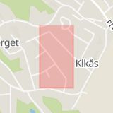 Karta som med röd fyrkant ramar in Kikås, Mölndal, Västra Götalands län