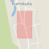 Karta som med röd fyrkant ramar in Rugstorp, Rumskulla, Mönsterås, Kalmar län
