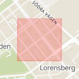 Karta som med röd fyrkant ramar in Kristinelundsgatan, Göteborg, Västra Götalands län
