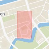 Karta som med röd fyrkant ramar in Kungstorget, Avenyn, Grönsakstorget, Kungsgatan, Göteborg, Västra Götalands län