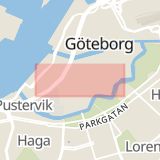 Karta som med röd fyrkant ramar in Partille, Vänersborg, Kungsgatan, Stenungsund, Göteborg, Västra Götalands län