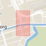 Karta som med röd fyrkant ramar in Drottningtorget, Nordstaden, Göteborg, Västra Götalands län