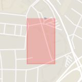 Karta som med röd fyrkant ramar in Jättestensgatan, Hisingen, Göteborg, Västra Götalands län