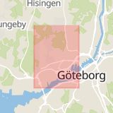 Karta som med röd fyrkant ramar in Orust, Ellös, Slussen, Göteborg, Helgered, Hisingen, Herrljunga, Nästegårdsgatan, Västra Götalands län