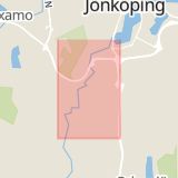 Karta som med röd fyrkant ramar in Jönköping, Tranås, Anderstorp, Ljungarum, Jönköpings län