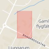 Karta som med röd fyrkant ramar in Gamla Flygfältet, Jönköpings Län, Skillingaryd, Jönköping, Jönköpings län