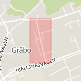 Karta som med röd fyrkant ramar in Gråbo, Segerstadsvägen, Lerum, Västra Götalands län