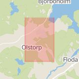 Karta som med röd fyrkant ramar in Gråbo, Gråbo Centrum, Lerum, Västra Götalands län
