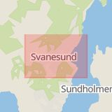 Karta som med röd fyrkant ramar in Svanesund, Orust, Västra Götalands län