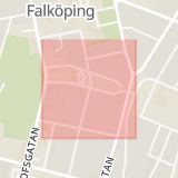 Karta som med röd fyrkant ramar in Bryngelsgatan, Falköping, Kristineberg, Borås, Kvillebäcken, Kristinelundsgatan, Göteborg, Västra götalands län, Västra Götalands län