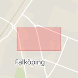 Karta som med röd fyrkant ramar in Falköping, Warenbergsgatan, Göteborg, Stenklevsgatan, Brämaregatan, Svenljunga, Sexdrega, Västra götalands län, Västra Götalands län