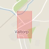 Karta som med röd fyrkant ramar in Valtorp, Falköping, Västra Götalands län