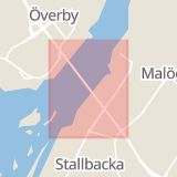 Karta som med röd fyrkant ramar in Stallbackabron, Trollhättan, Västra Götalands län