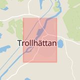 Karta som med röd fyrkant ramar in Trollhättan, Bengtsfors, Dalhemsvägen, Billingsfors, Västra götalands län, Västra Götalands län