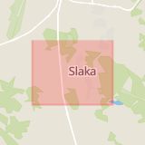 Karta som med röd fyrkant ramar in Slaka, Hagaberg, Linköping, Östergötlands län