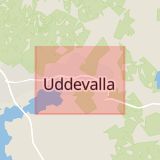 Karta som med röd fyrkant ramar in Wilma, Uddevalla, Västra Götalands län