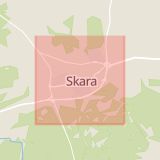 Karta som med röd fyrkant ramar in Skara, Västra Götalands län