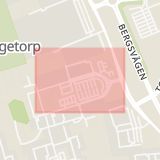 Karta som med röd fyrkant ramar in Skäggetorps Centrum, Linköping, Östergötlands län