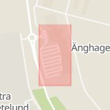 Karta som med röd fyrkant ramar in Änghagen, Rörstrandsgatan, Lidköping, Västra Götalands län