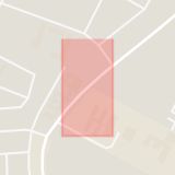 Karta som med röd fyrkant ramar in Västgötagatan, Margretelund, Lidköping, Västra Götalands län