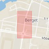 Karta som med röd fyrkant ramar in Nygatan, Kungsgatan, Norrköping, Östergötlands län