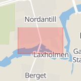 Karta som med röd fyrkant ramar in Bredgatan, Norrköping, Åby, Östergötlands län