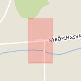 Karta som med röd fyrkant ramar in Gammelsta, Jönåker, Nyköping, Södermanlands län