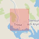 Karta som med röd fyrkant ramar in Trosa Kommun, Trosa, Södermanlands län