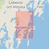 Karta som med röd fyrkant ramar in Örnen, Nynäshamn, Stockholms län