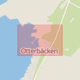 Karta som med röd fyrkant ramar in Otterbäcken, Gullspång, Västra Götalands län