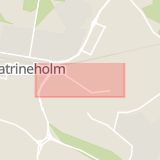 Karta som med röd fyrkant ramar in Nyköpings Kommun, Trädgårdsgatan, Katrineholm, Södermanlands län