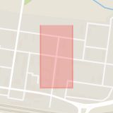 Karta som med röd fyrkant ramar in Bondegatan, Bryggaregatan, Katrineholm, Södermanlands län