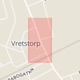Karta som med röd fyrkant ramar in Vretstorp, Hallsberg, Örebro län