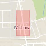 Karta som med röd fyrkant ramar in Hallsbergsvägen, Pålsboda, Hallsberg, Örebro län