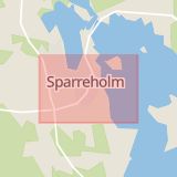 Karta som med röd fyrkant ramar in Sparreholm, Flens Kommun, Flen, Södermanlands län