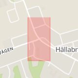 Karta som med röd fyrkant ramar in Hällabrottet, Kumla Kommun, Kumla, Örebro län