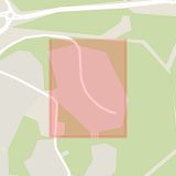Karta som med röd fyrkant ramar in Krogtäppan, Jordbro, Haninge, Stockholms län